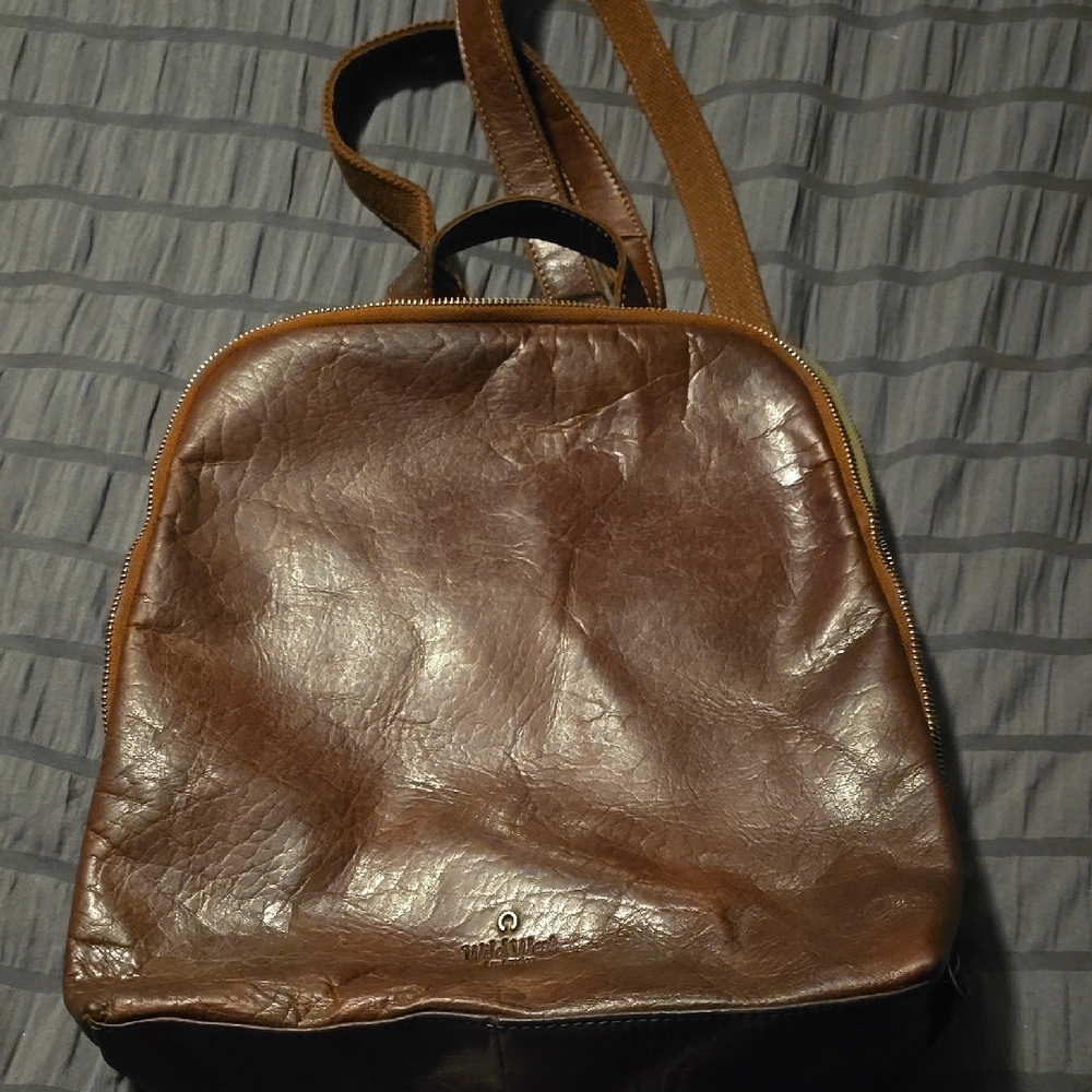 Brown Leather Backpack purse